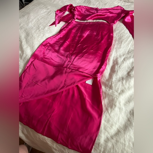 Silk Maison asymmetrical fuchsia dress - Picture 6 of 8